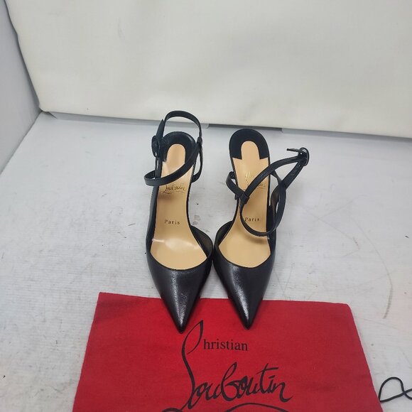 Christian Louboutin Black Jenlove Ankle Strap Pointed Toe Pump - Picture 8 of 14